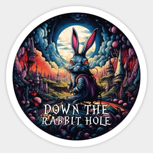 Alice in Wonderland Down the Rabbit Hole Sticker